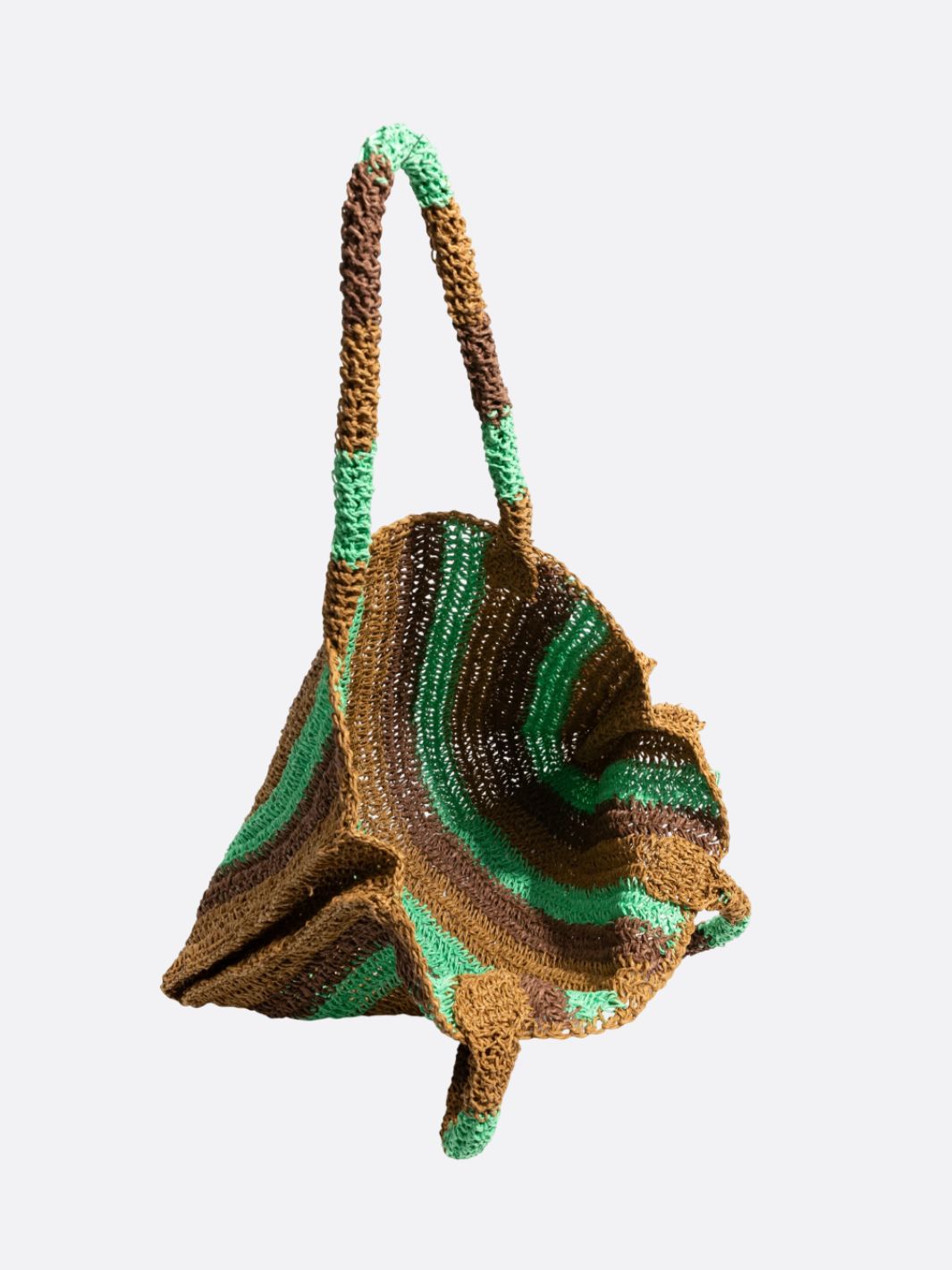 Bolso tote de paja con rayas