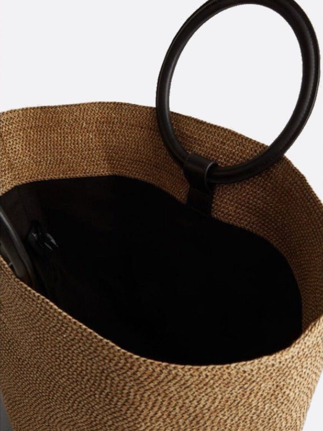 Bolso tote de paja con asas de piel