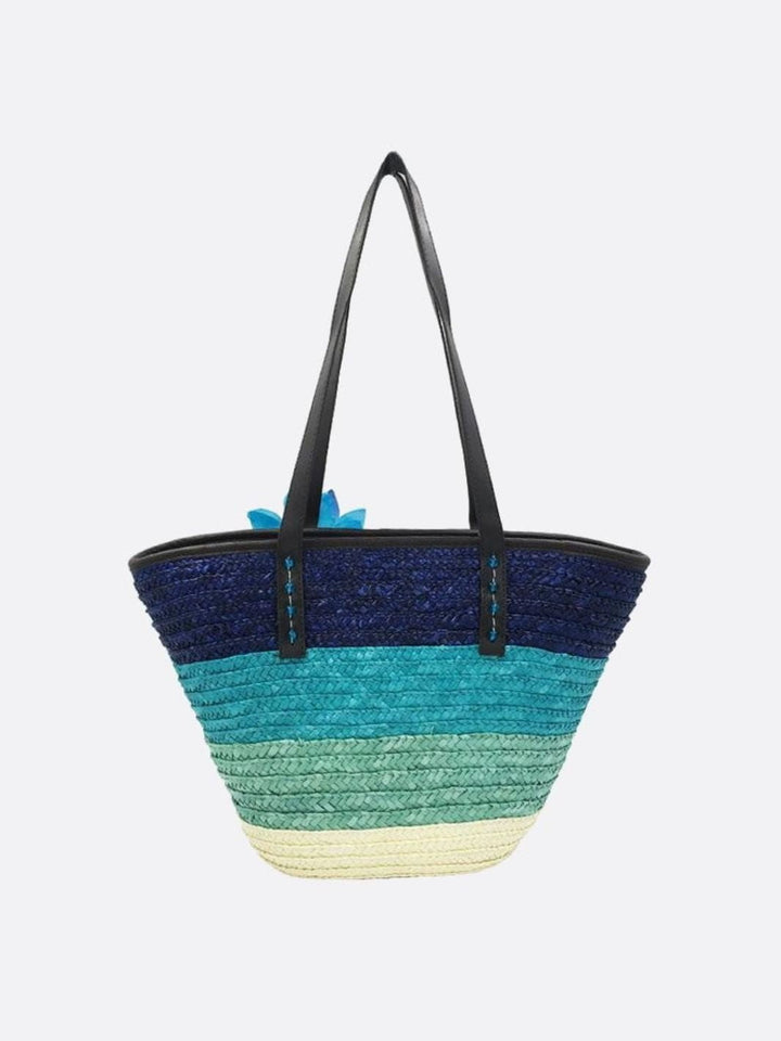 Bolso tote de paja con flor