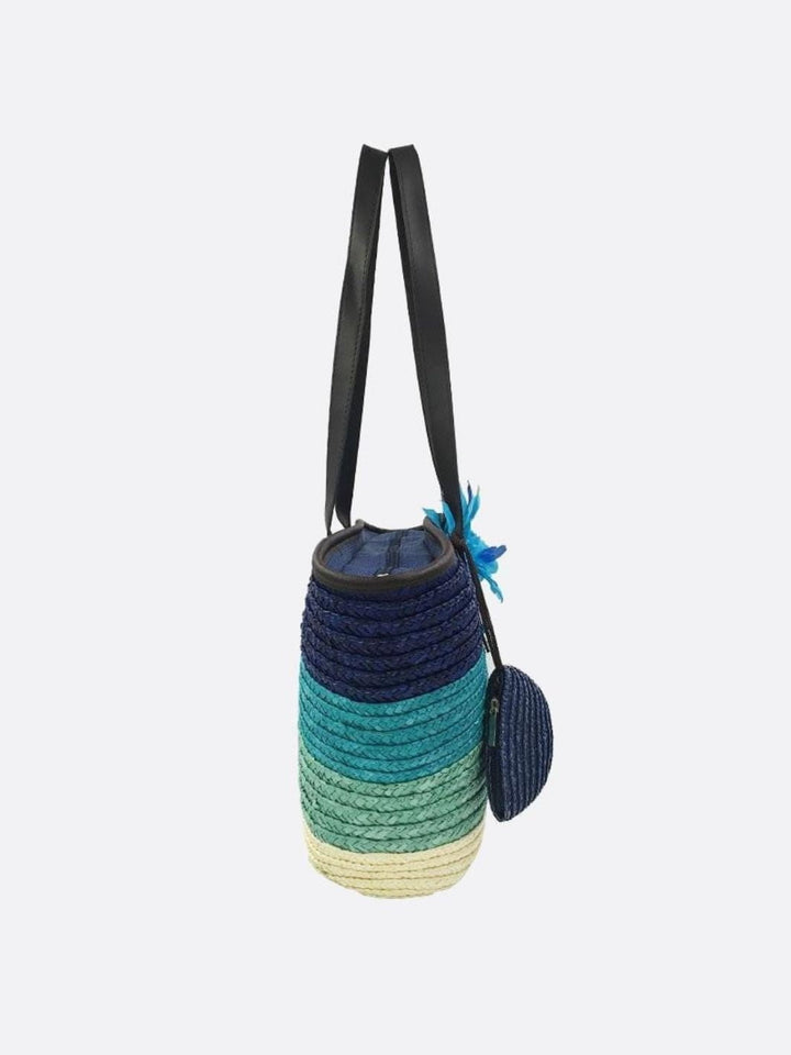 Bolso tote de paja con flor