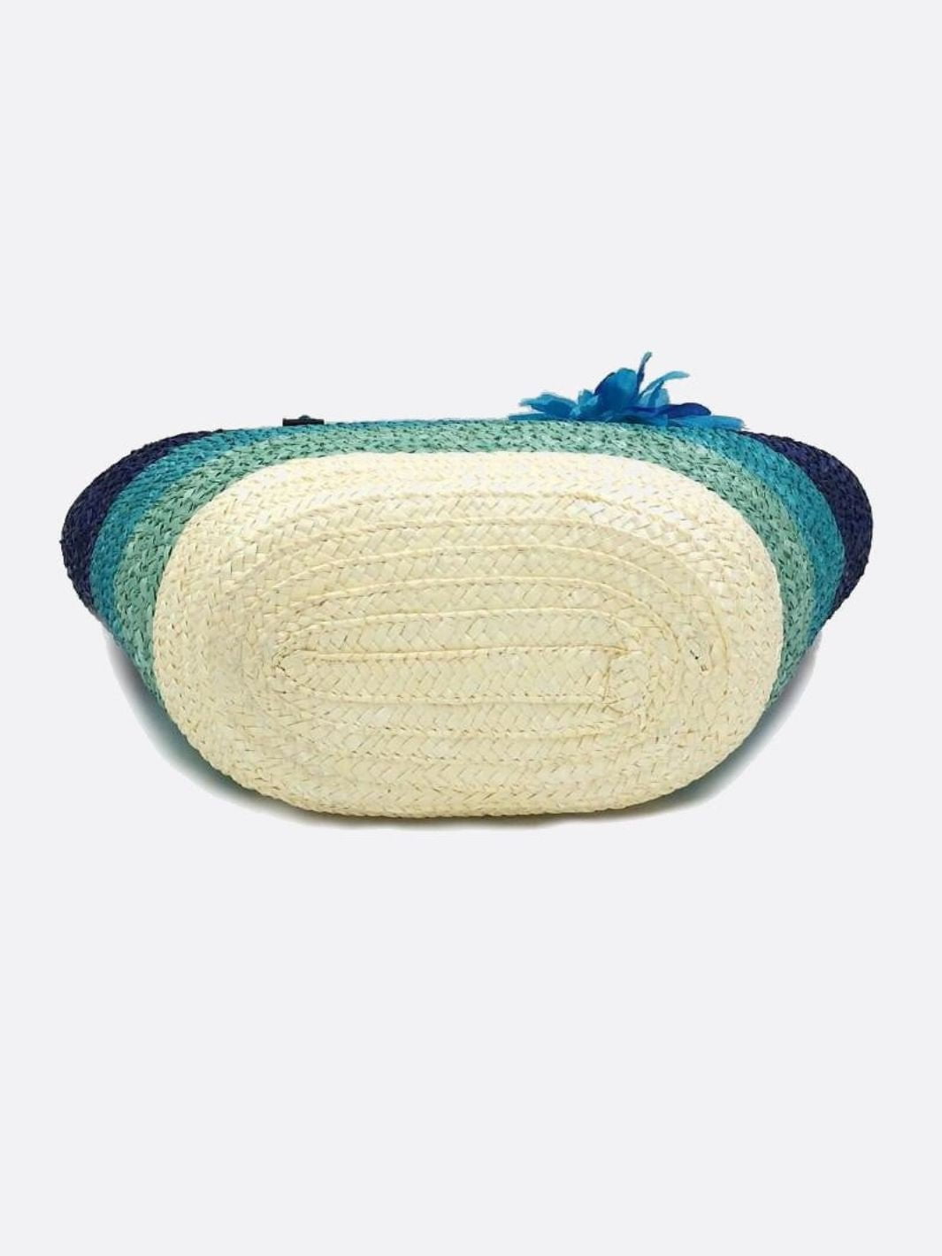 Bolso tote de paja con flor