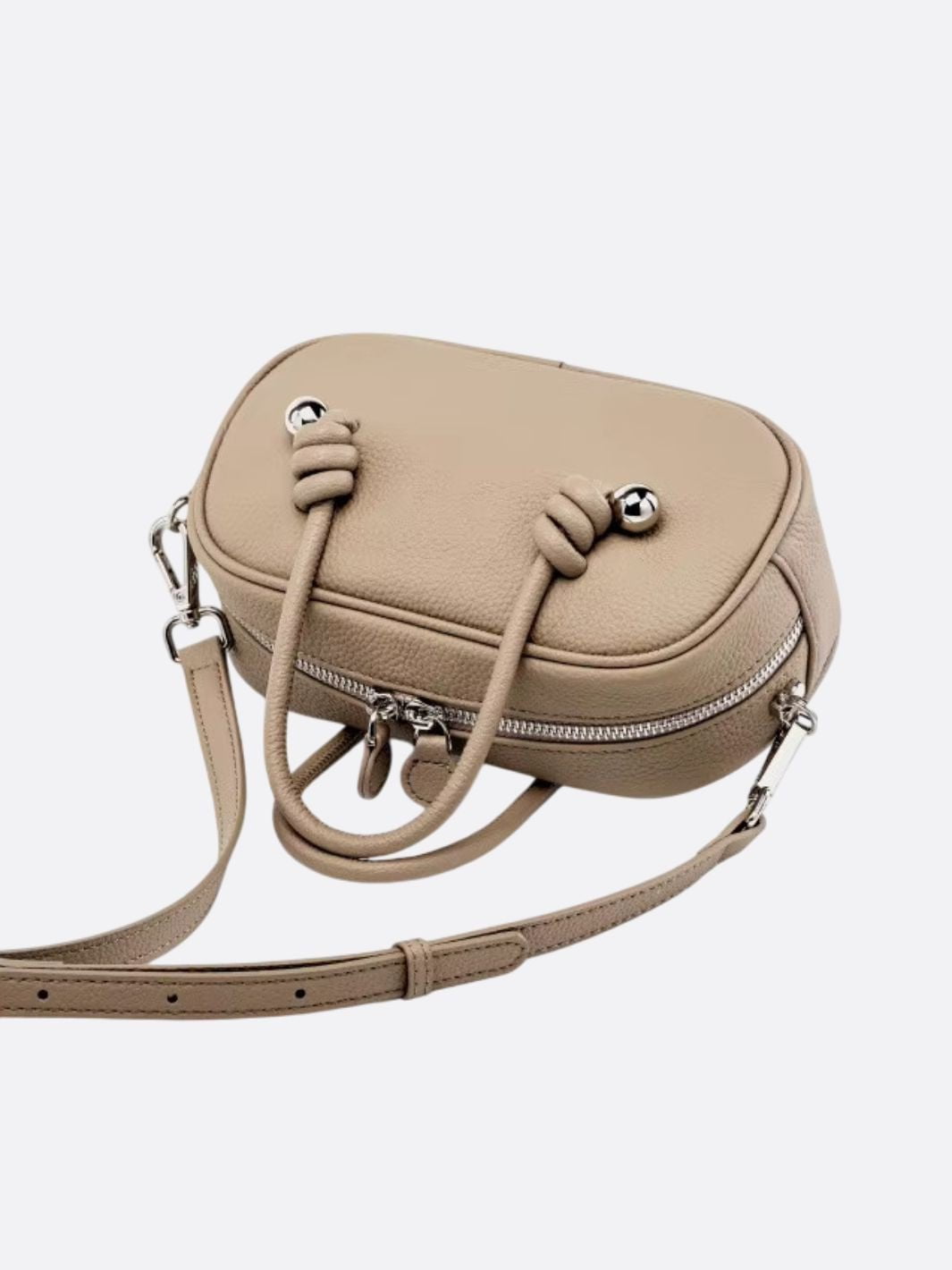 Bolso de mano rectangular de piel