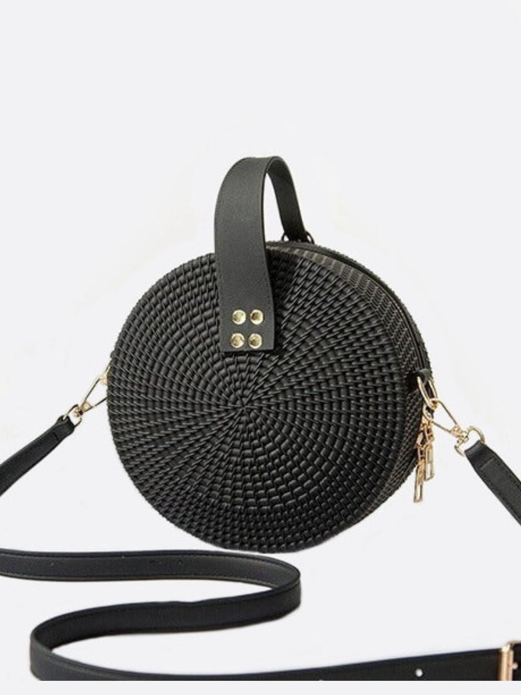 Bolso redondo de piel 