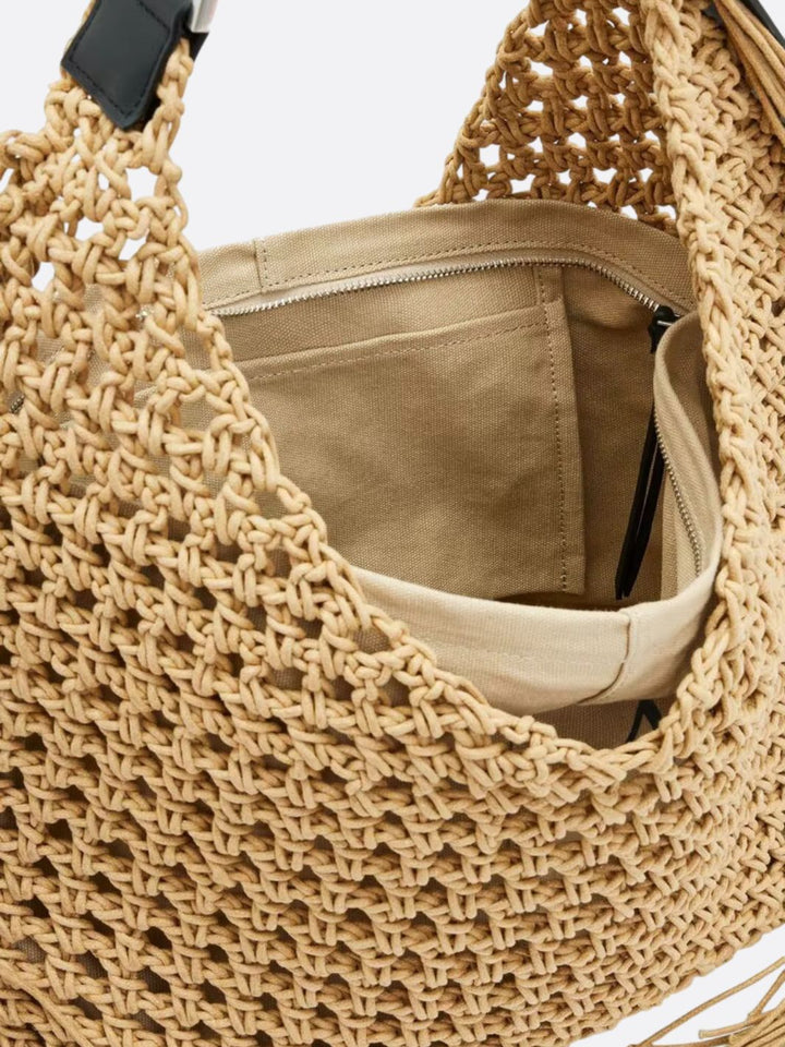 Bolso de paja bohemio