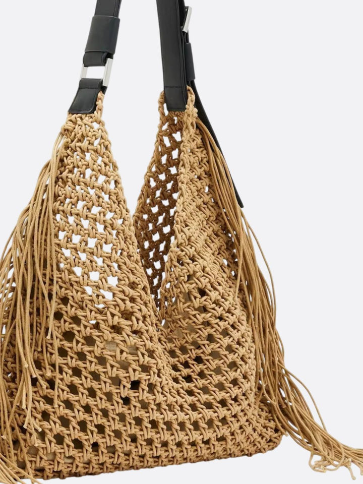 Bolso de paja bohemio