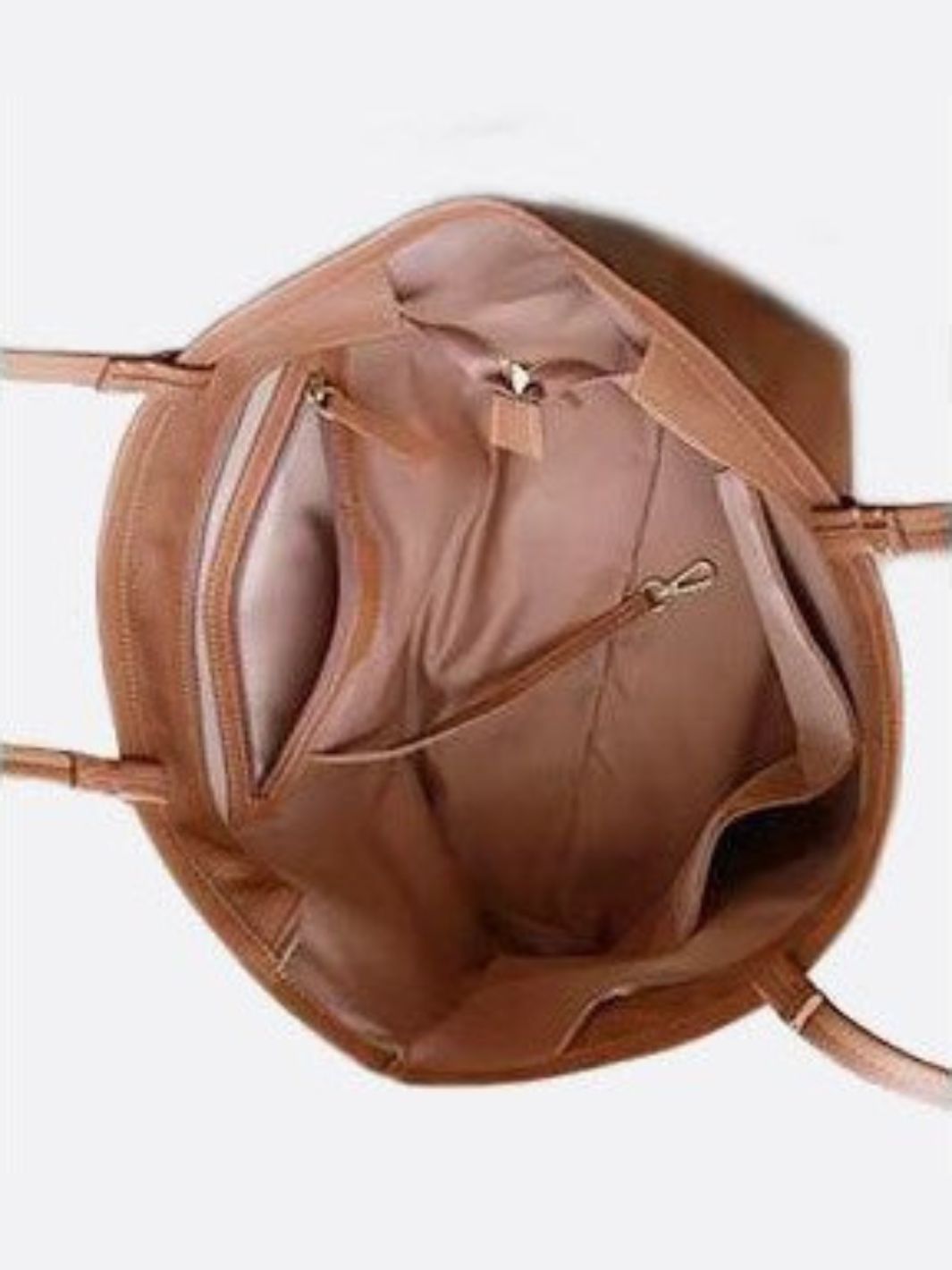 Bolso tote de piel con cremallera