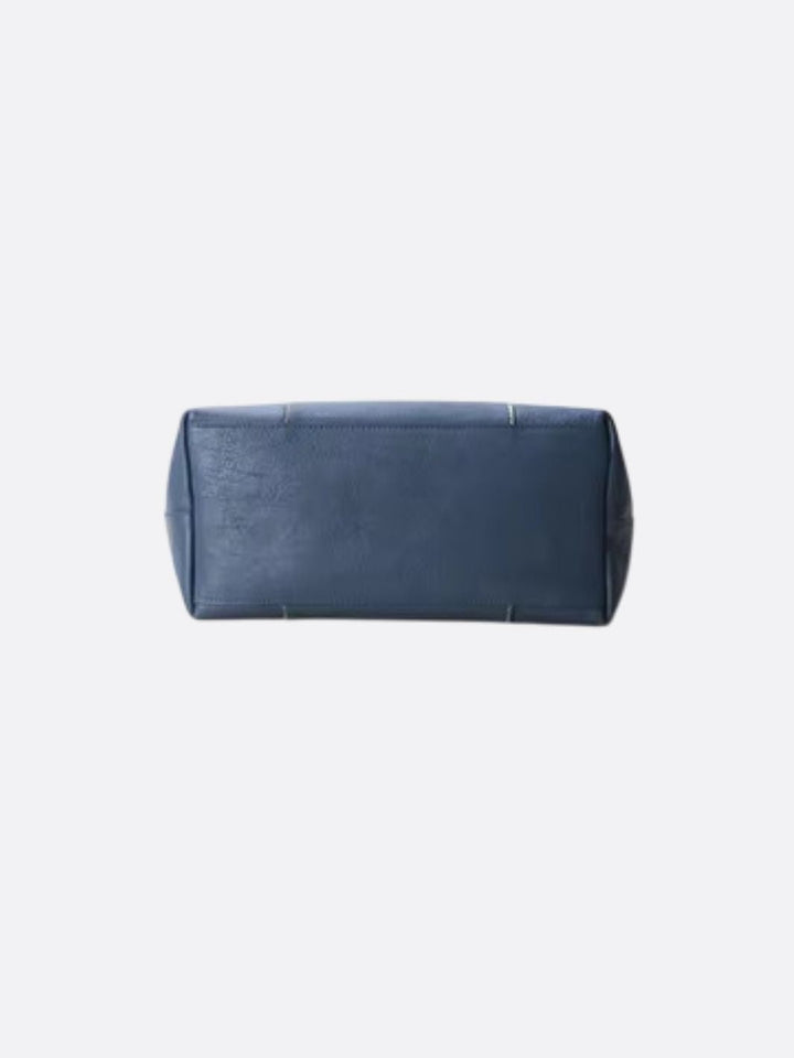Bolso tote de piel azul marino
