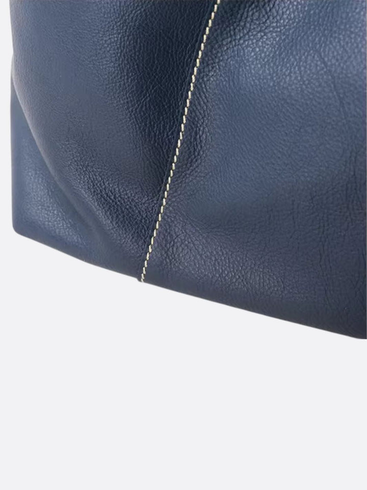 Bolso tote de piel azul marino