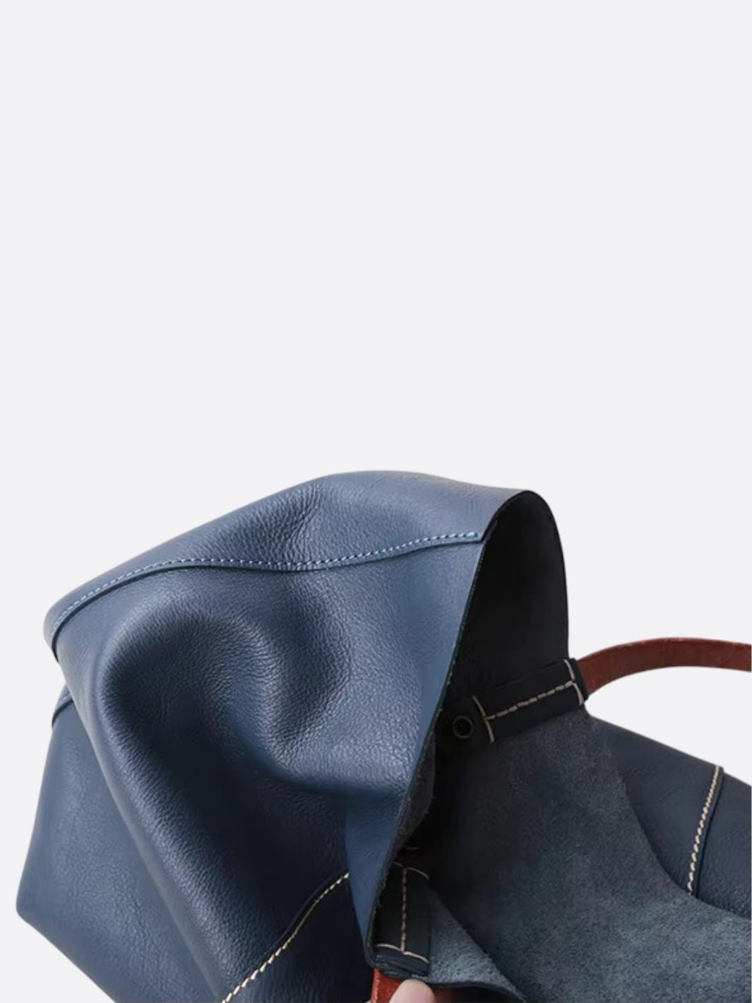 Bolso tote de piel azul marino