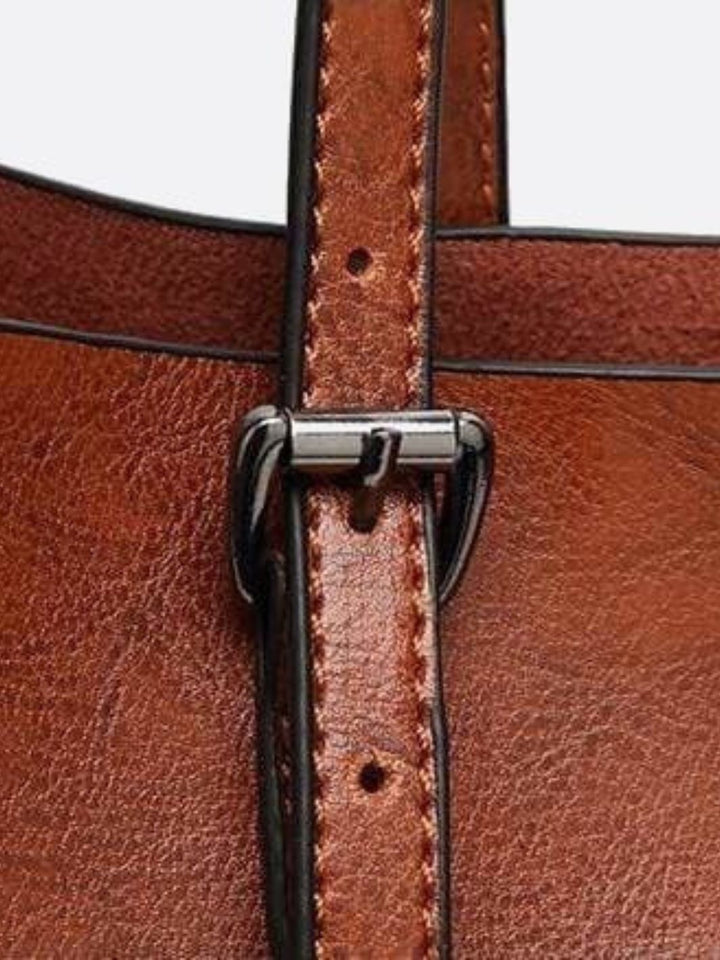 Bolso tote de piel camel