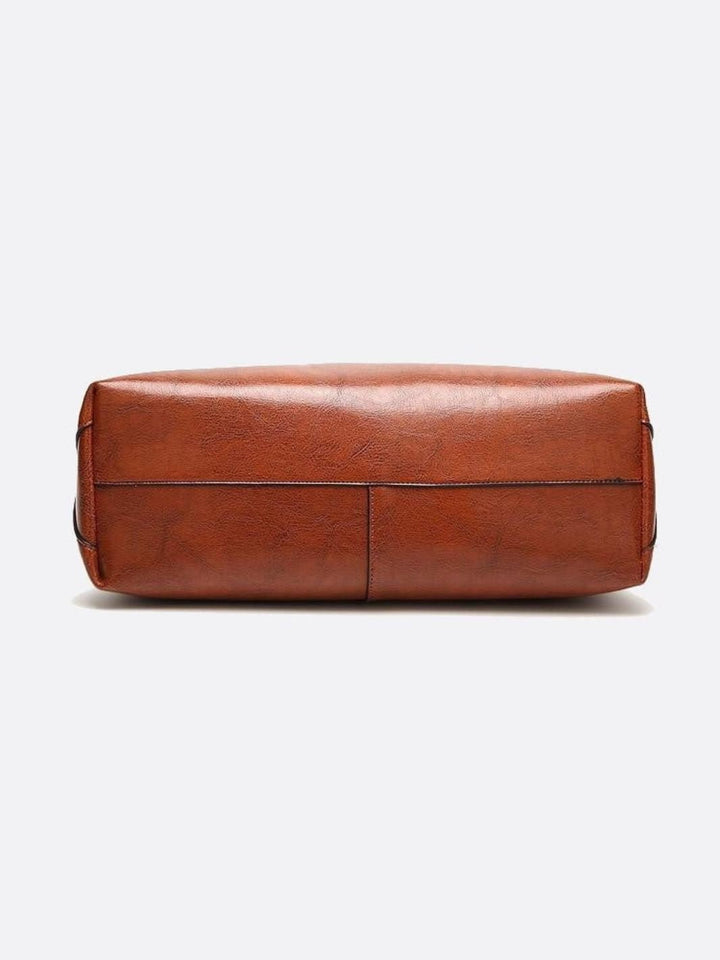 Bolso tote de piel camel