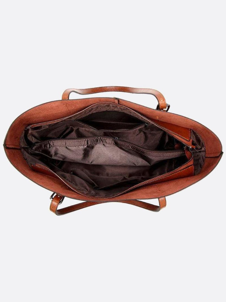 Bolso tote de piel camel