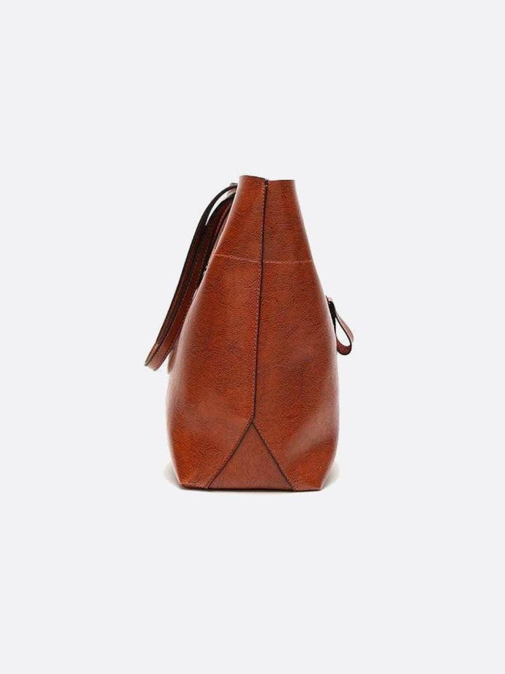 Bolso tote de piel camel
