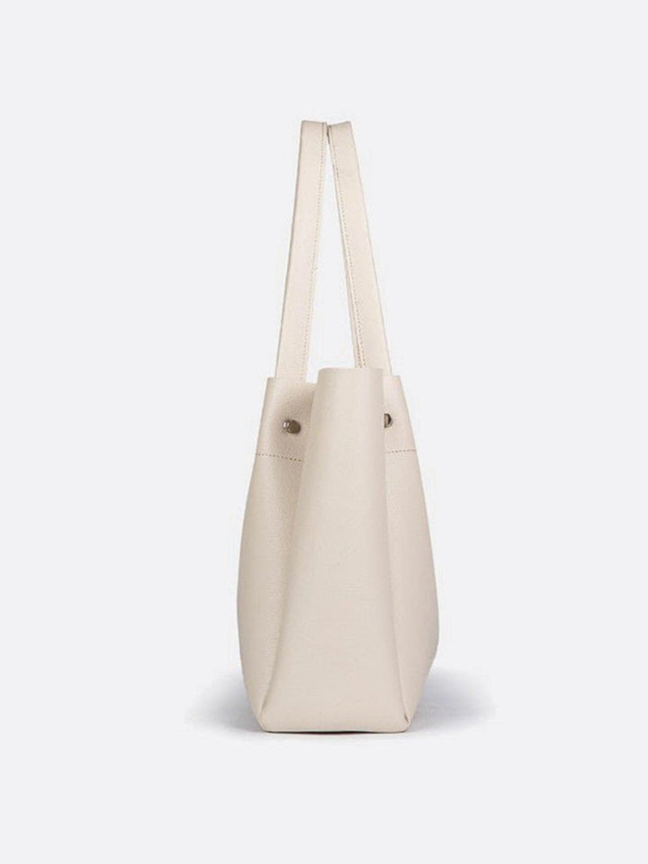 Bolso tote de cuero blanco