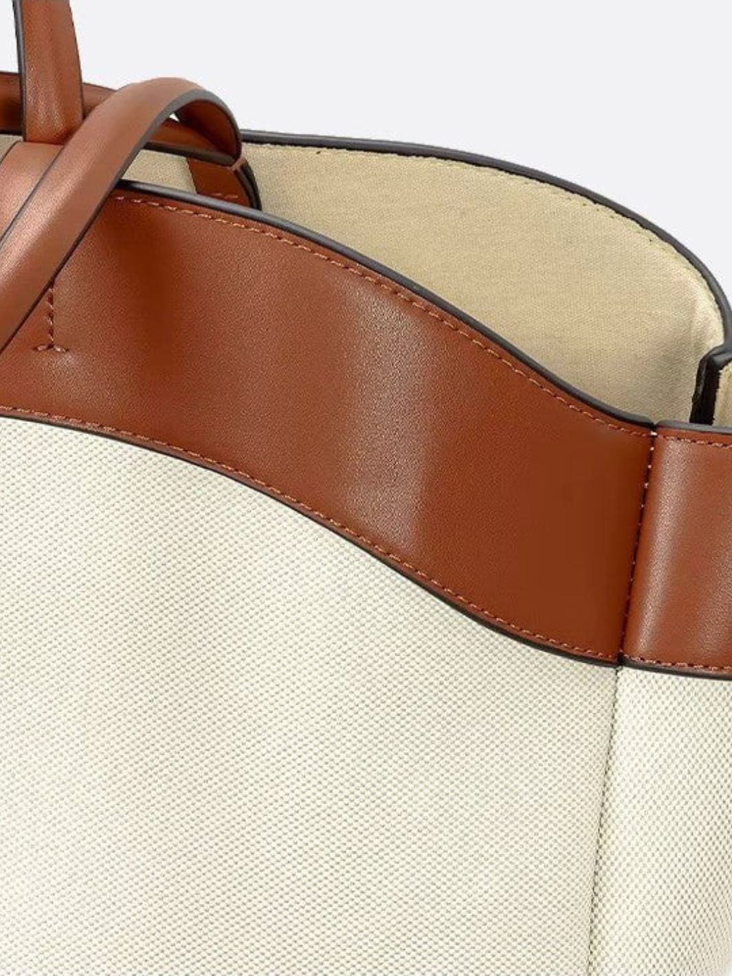Bolso tote de lona y piel