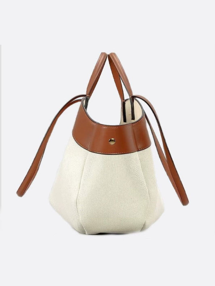 Bolso tote de lona y piel