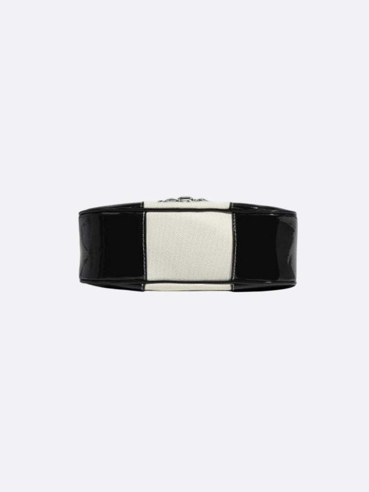 Bolso bandolera de lona y piel