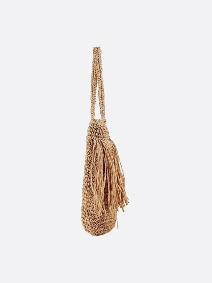 Bolso flecos rafia 