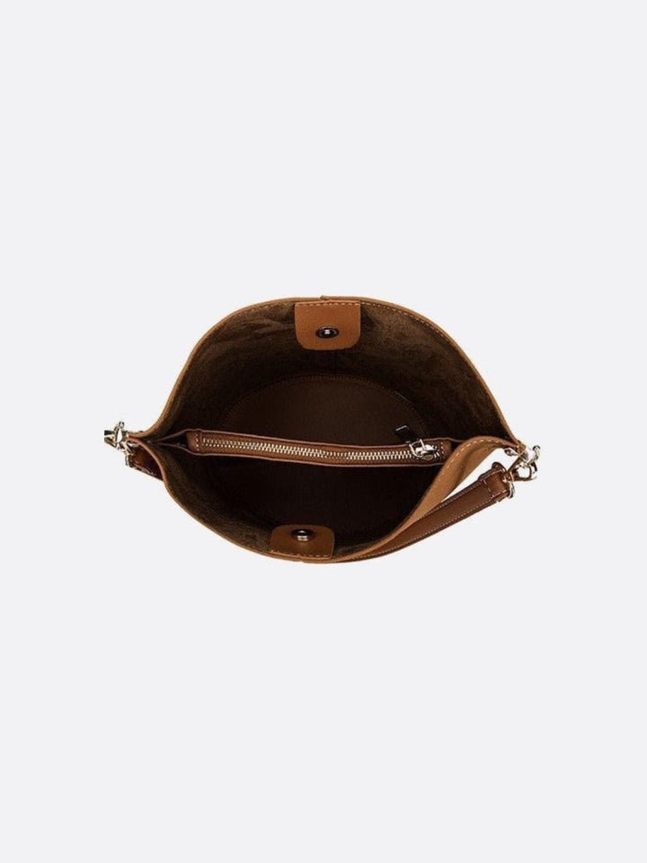 Bolso bombonera de piel cepillada