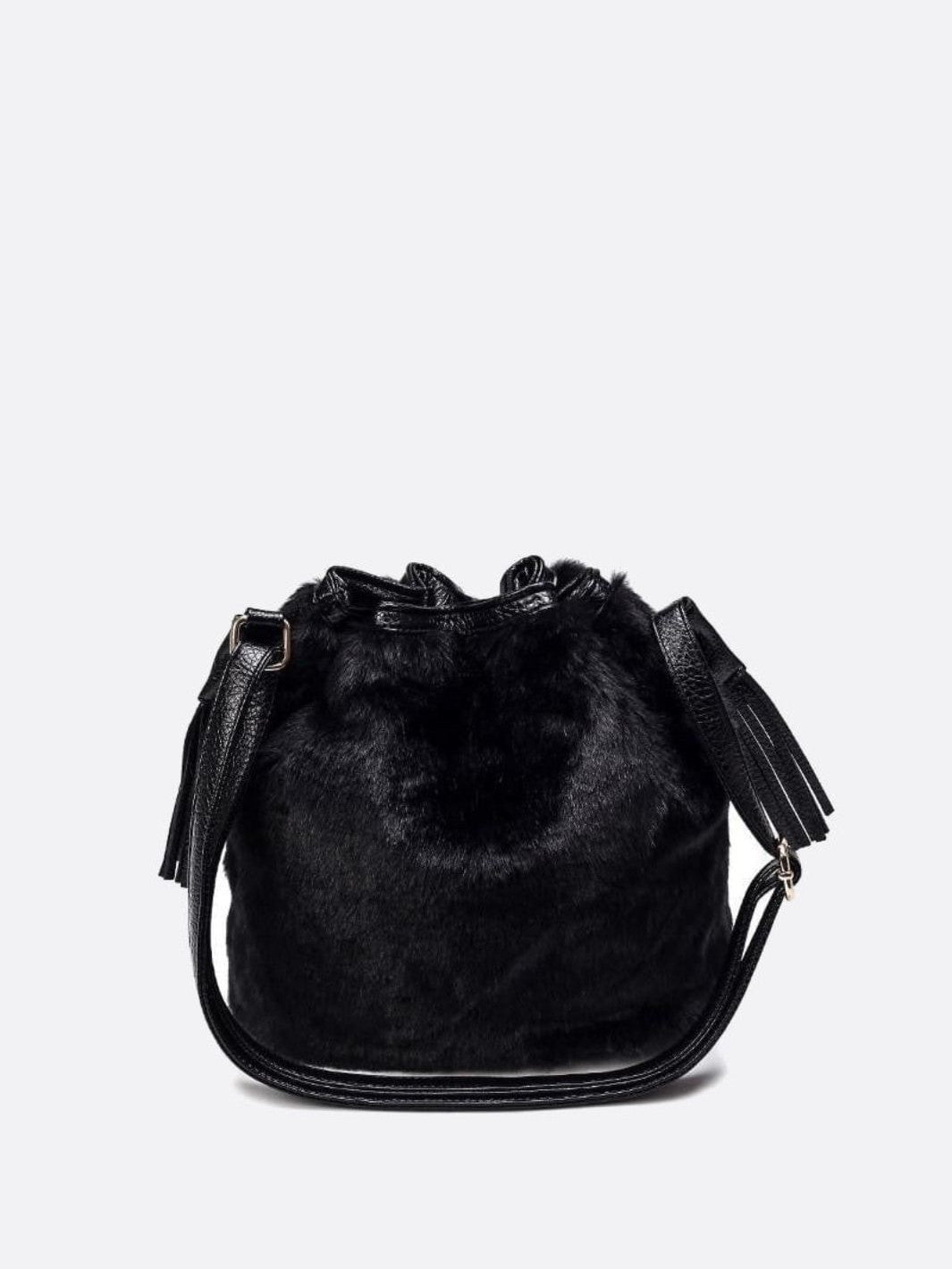 Bolso bombonera de pelo sintético