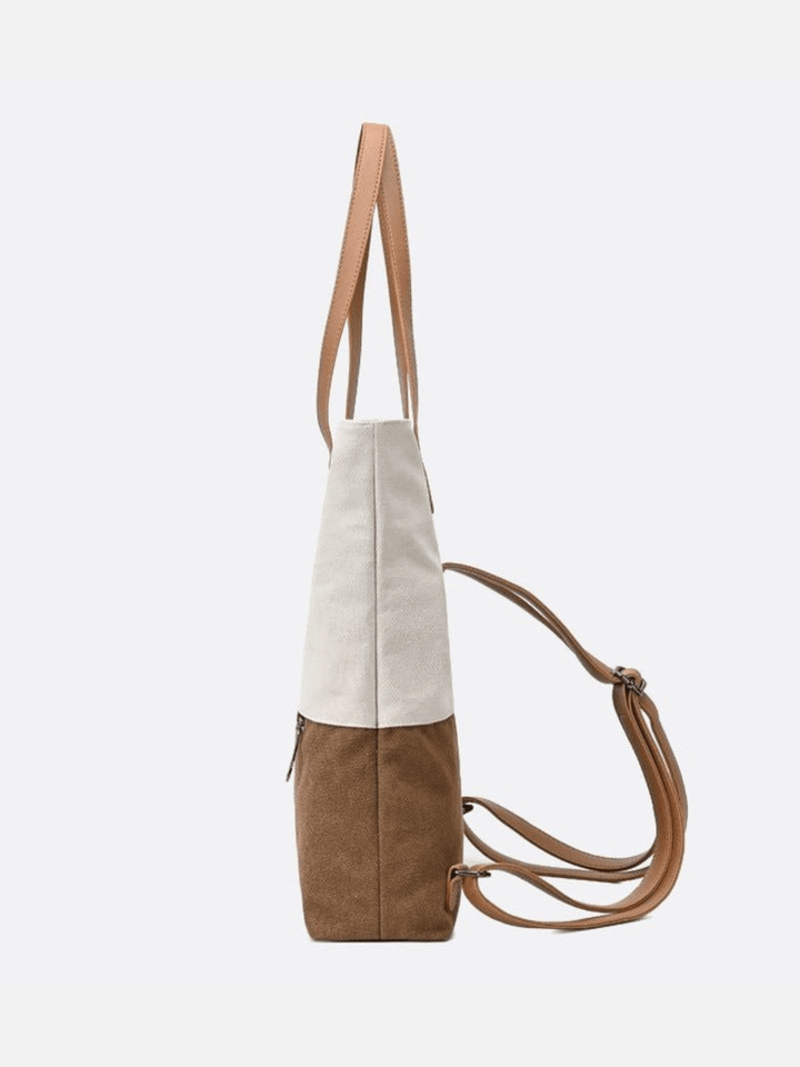 Bolso de lona para llevar al hombro y a la espalda.